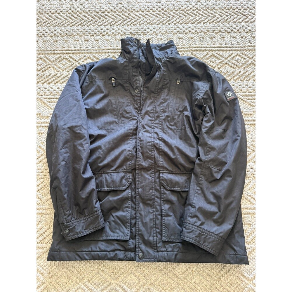 Samsonite Mens Long-Sleeve Zipper-Front Performance Jacket (Dark Navy, Large, L)